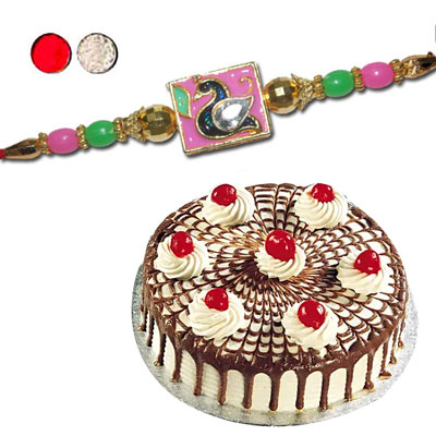 "Rakhi - FR- 8190 A (Single Rakhi),  Pineapple cake - 1kg(ED) - Click here to View more details about this Product